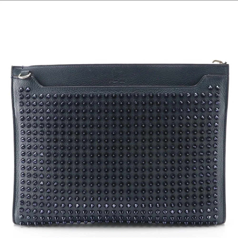 Christian Louboutin Convertible Skypouch Clutch Grained Calfskin Leather - EUC - Picture 2 of 16